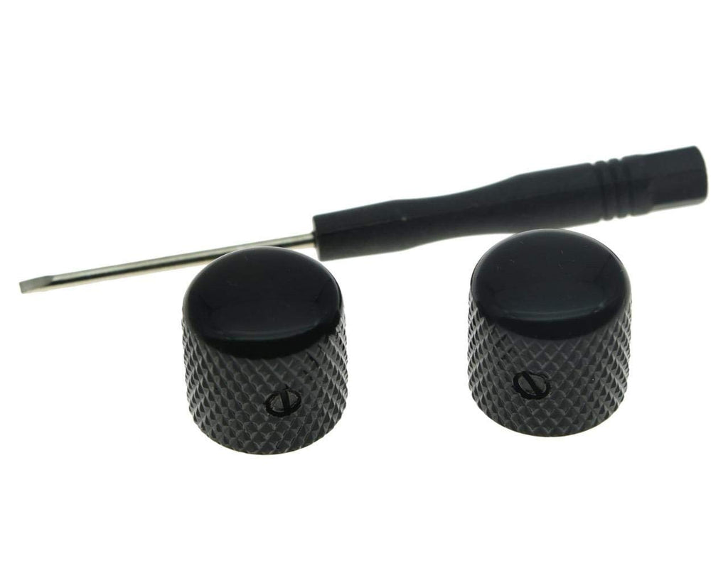 Set of 2 Black Metal Guitar Dome Knobs U8145