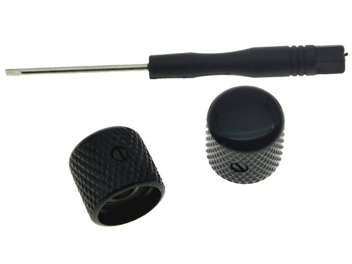 Set of 2 Black Metal Guitar Dome Knobs U8145