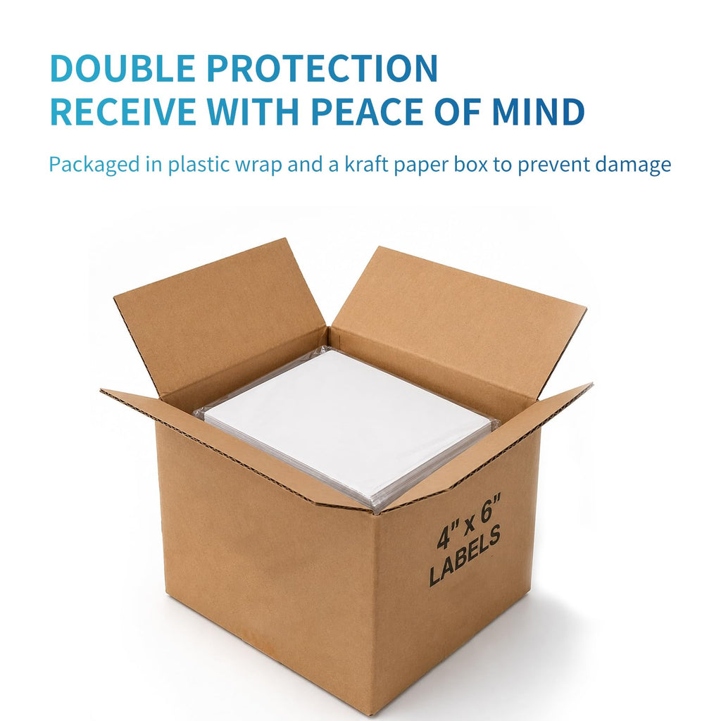 4 x 6 White Perforated Direct Thermal Labels, 1000 per Stack I849