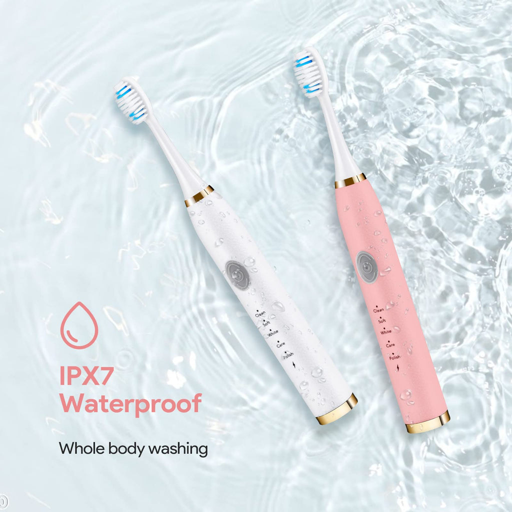 Rechargeable Sonic Toothbrush 2-Pack White Pink R724544
