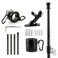 5FT Black Heavy Duty Flag Pole Kit with Bracket Z533382