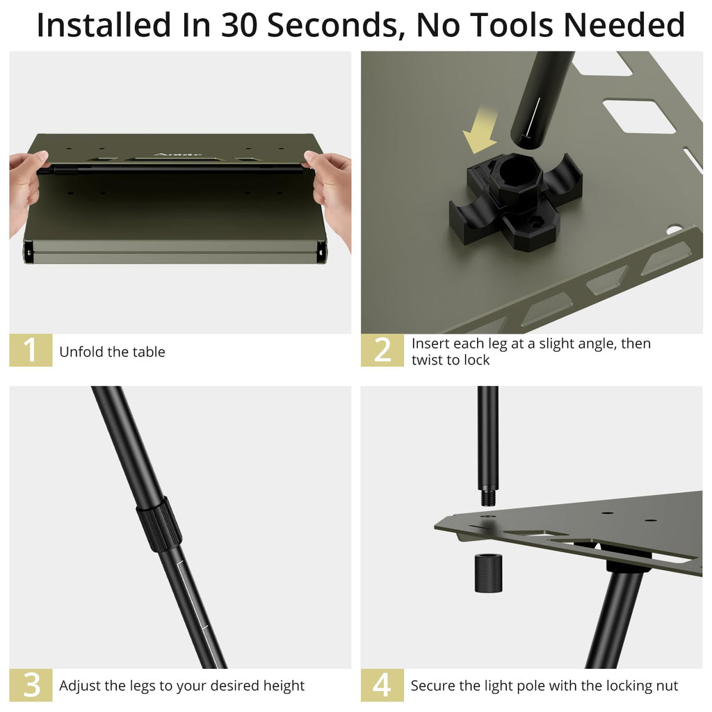 Adjustable Aluminum Folding Camping Table L5976