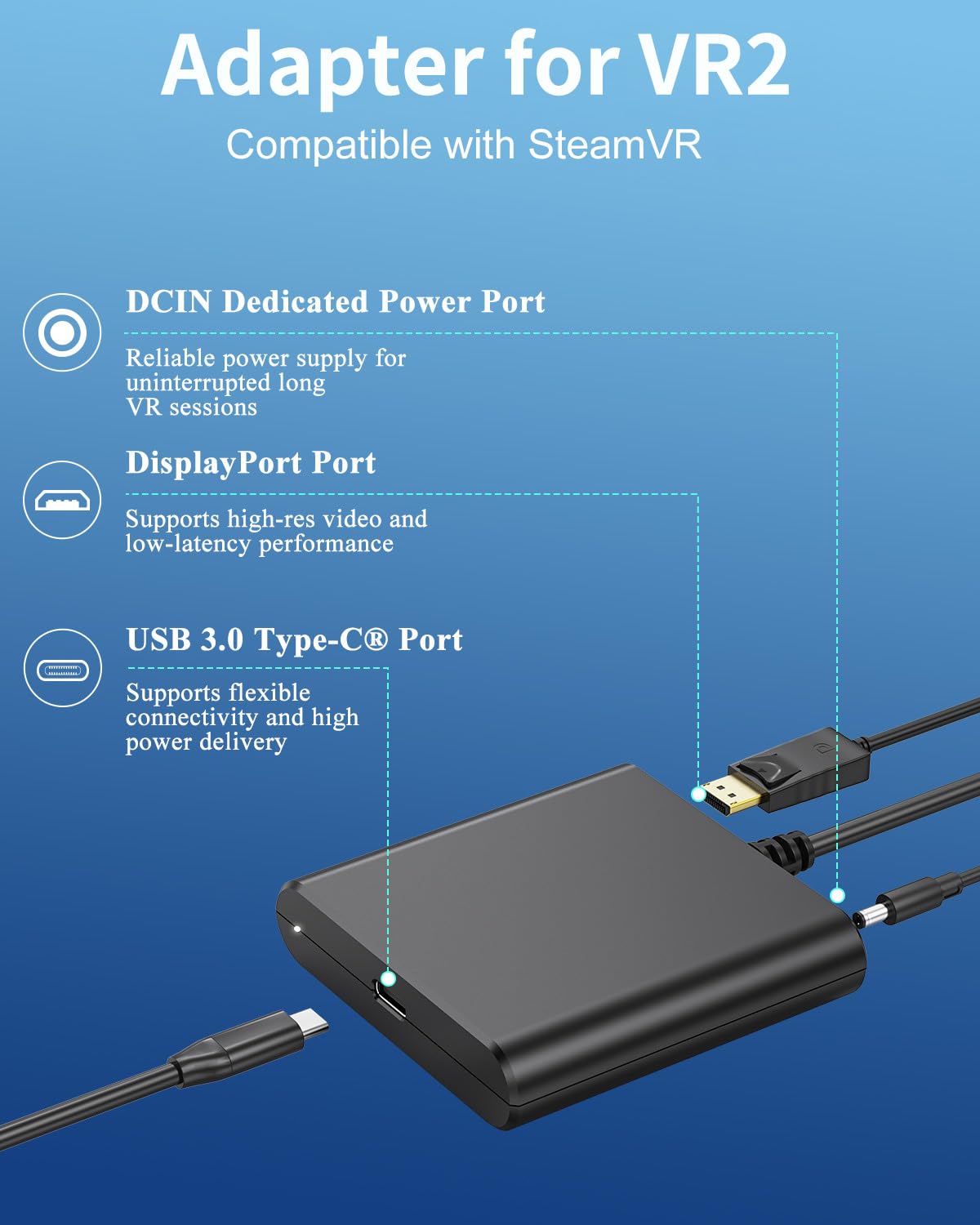 VR2 Headset Adapter for Windows PC & SteamVR M9576