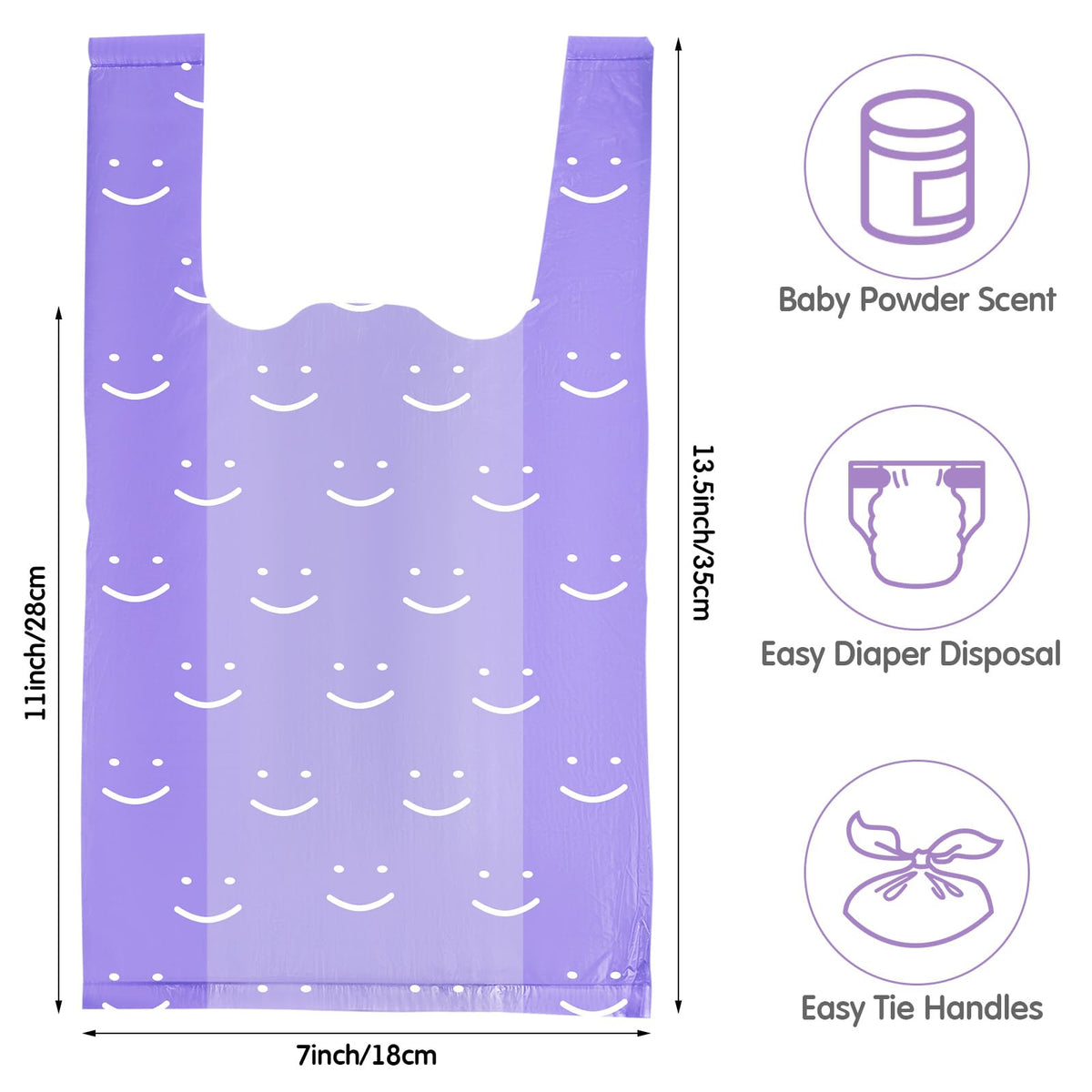 1600 Count Scented Disposable Diaper Bags with Tie Handle Y442797