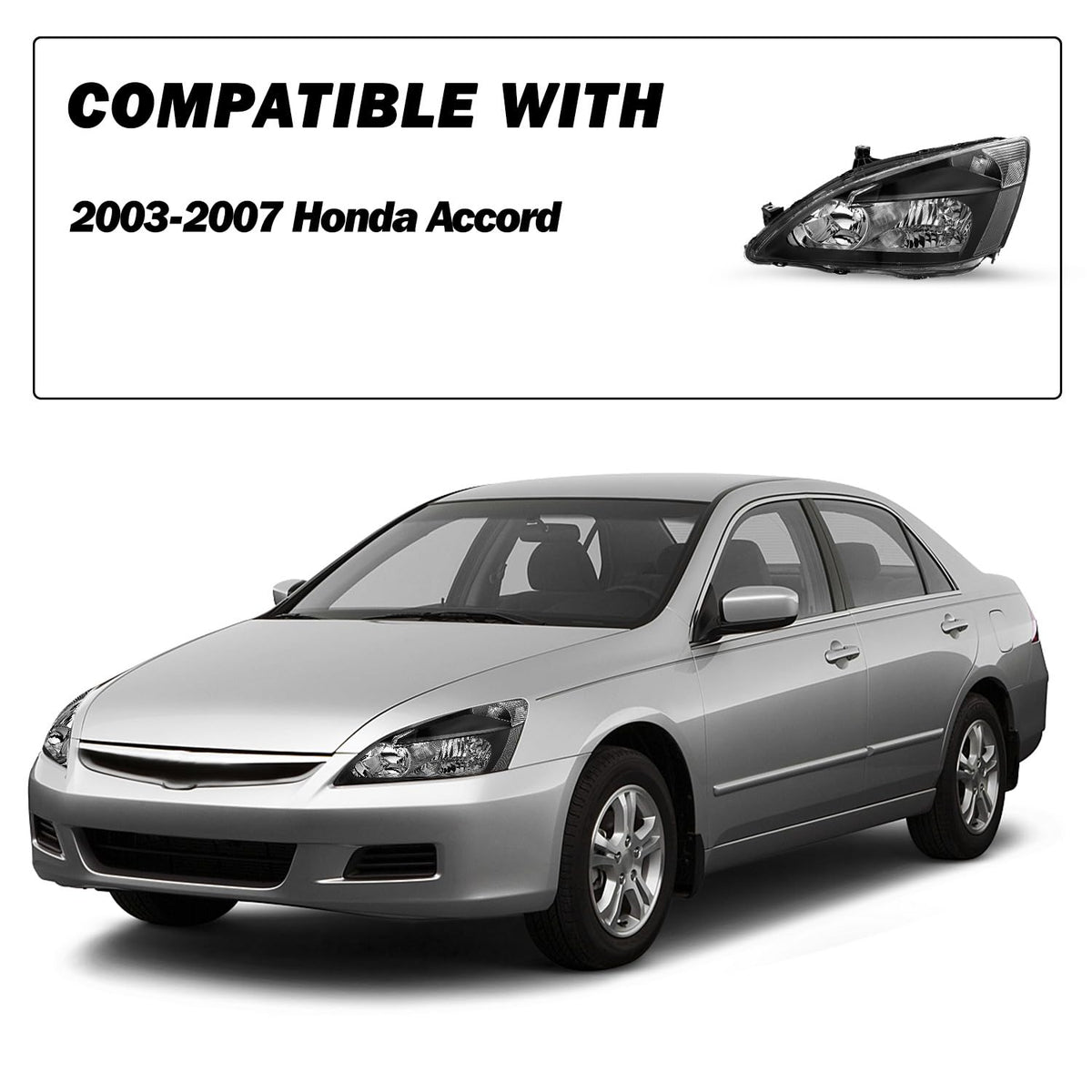 2003-2007 Honda Accord Halogen Headlight Assembly Q4991