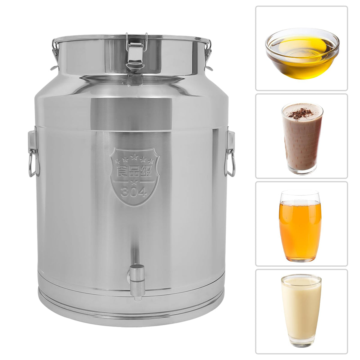 64L Stainless Steel Milk Can with Spigot Q999