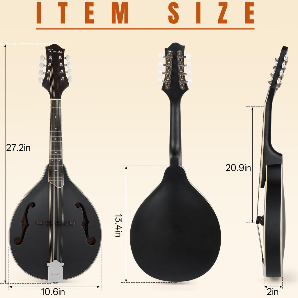 8 String A Style Acoustic Mandolin Kit with Tuner Strap Gig Bag G464
