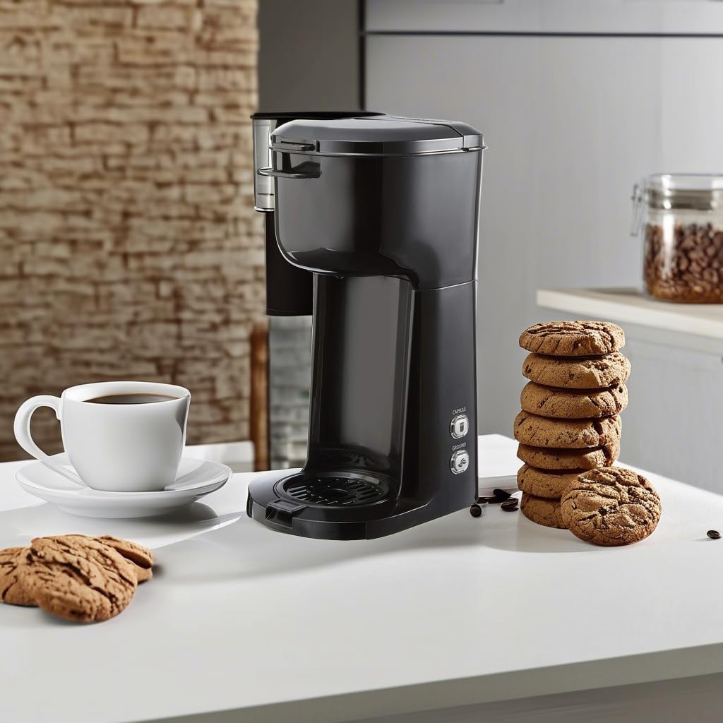 Single Serve Dual Brew Coffee, Black P8319