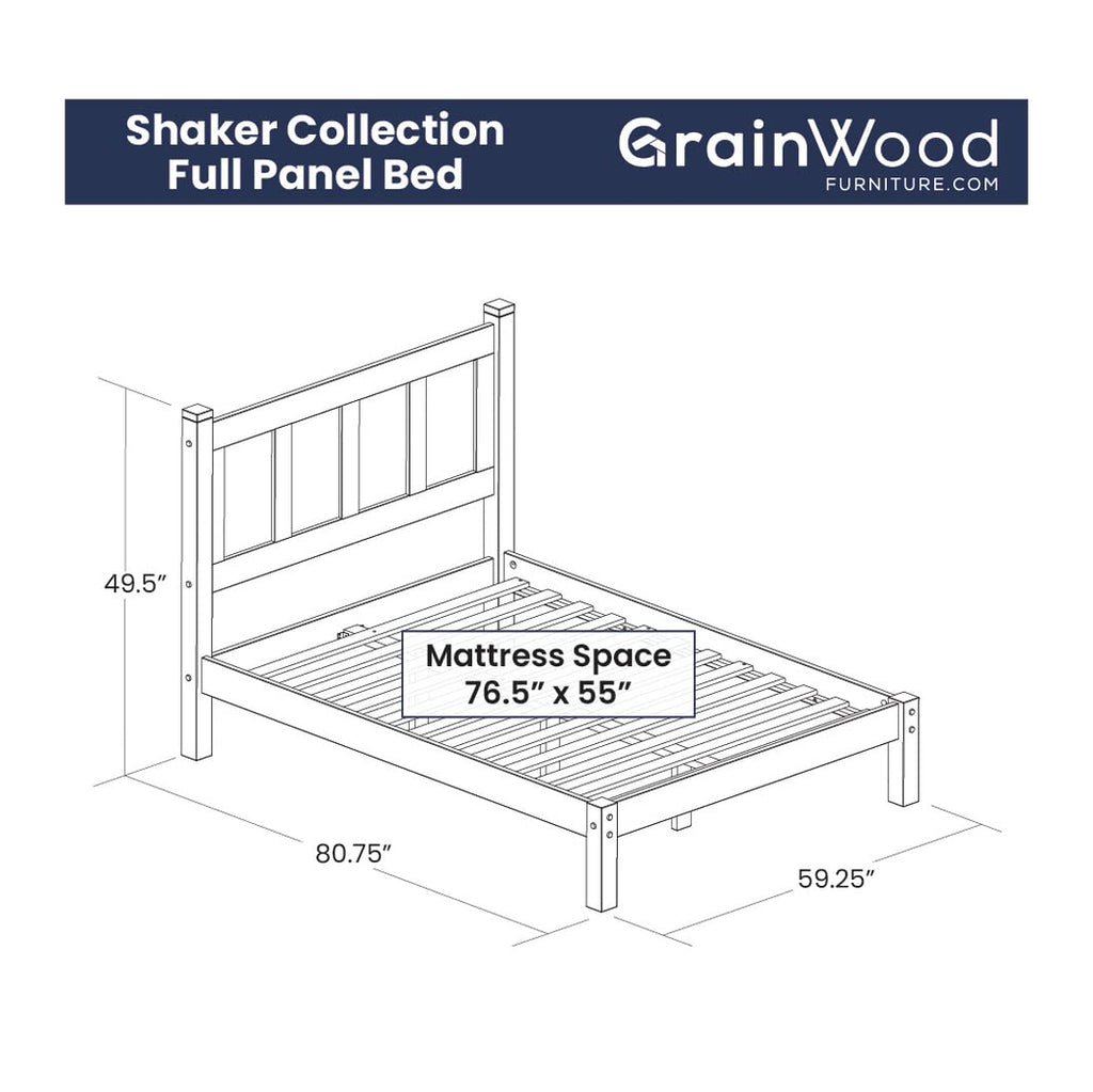 Solid Wood Platform Bed, Full Size, Cherry R650931