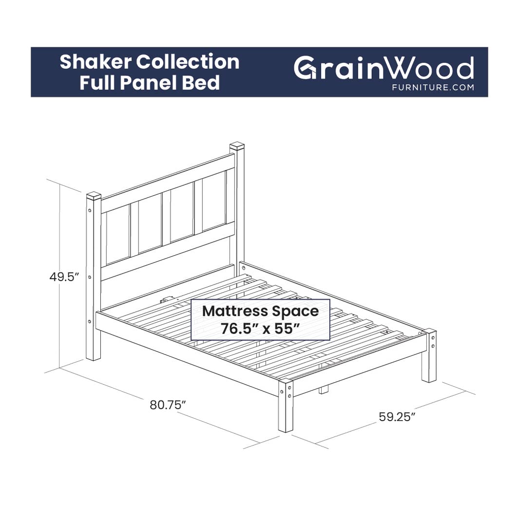 Solid Wood Platform Bed, Full Size, Cherry R650931