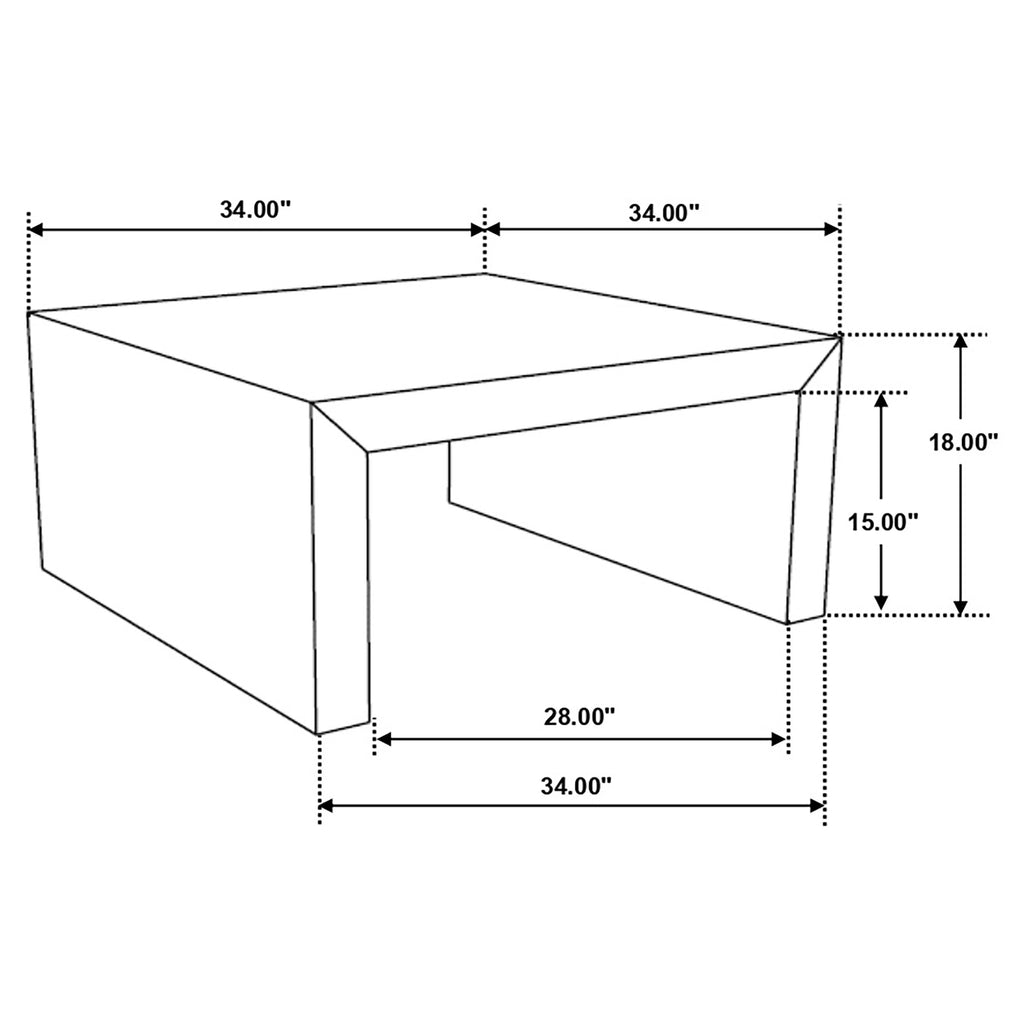 Solid Wood Square Coffee Table 34x34x18 Inches D781324