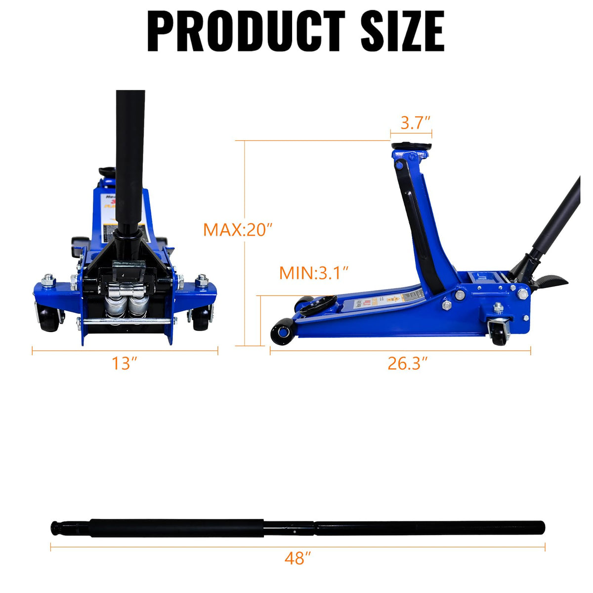 3 Ton Hydraulic Floor Jack with Foot Pedal K641607