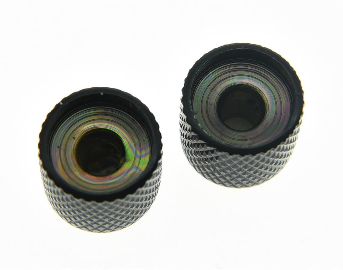 Set of 2 Black Metal Guitar Dome Knobs U8145