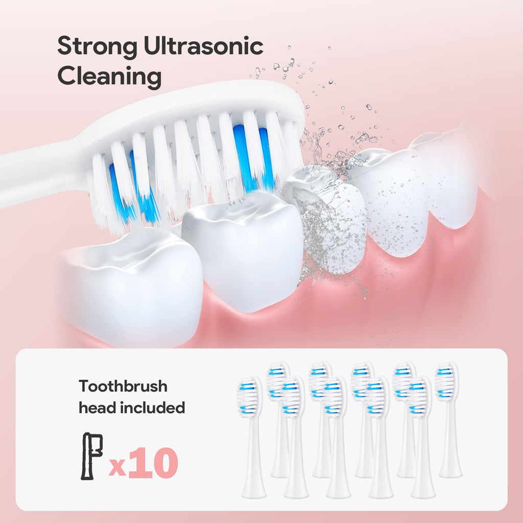 Rechargeable Sonic Toothbrush 2-Pack White Pink R724544