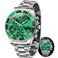 Men Luxury Chronograph Stainless Steel Waterproof Quartz Analog Watch R864