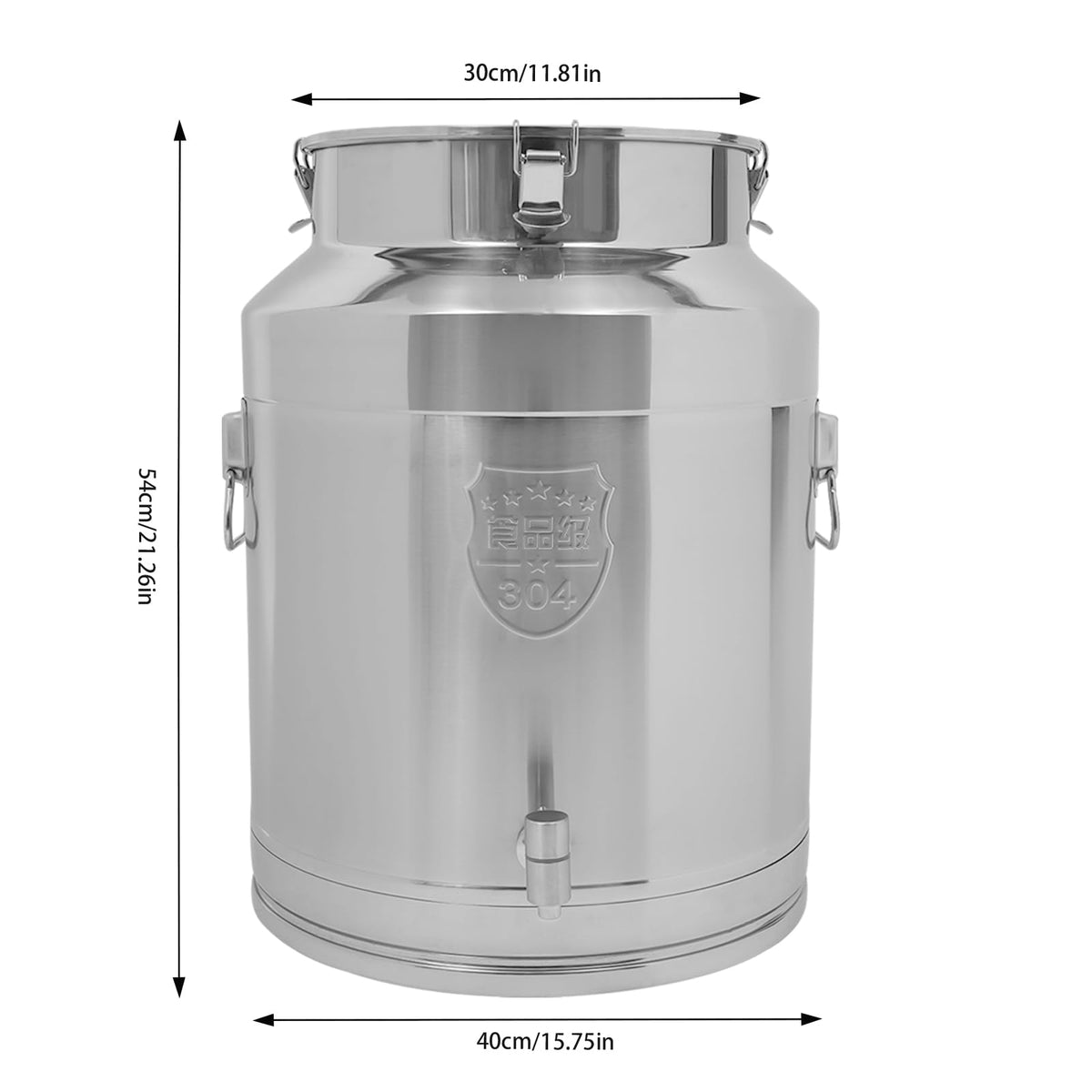 64L Stainless Steel Milk Can with Spigot Q999