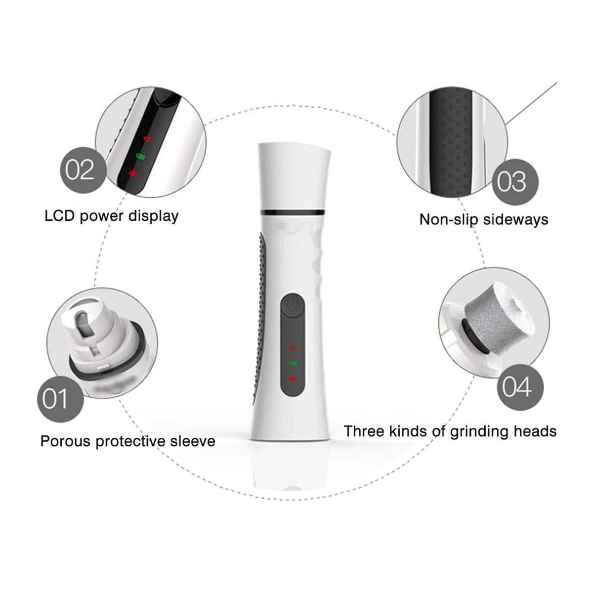 2-Speed Electric Rechargeable Pet Nail Grinder O3315