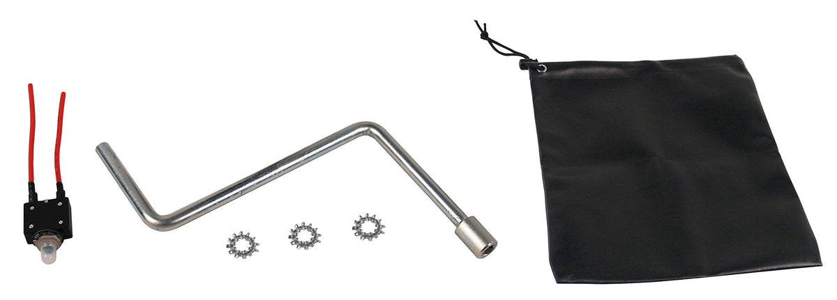 Electric A-Frame Tongue Jack with LED Work Light and Ground Wiring, 3,650 lbs. Capacity, Black Q723