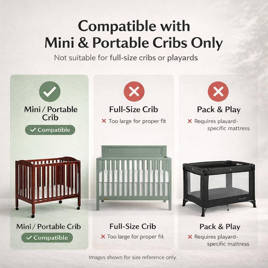 2-in-1 Mini Crib Mattress, Dual-Sided Waterproof J116