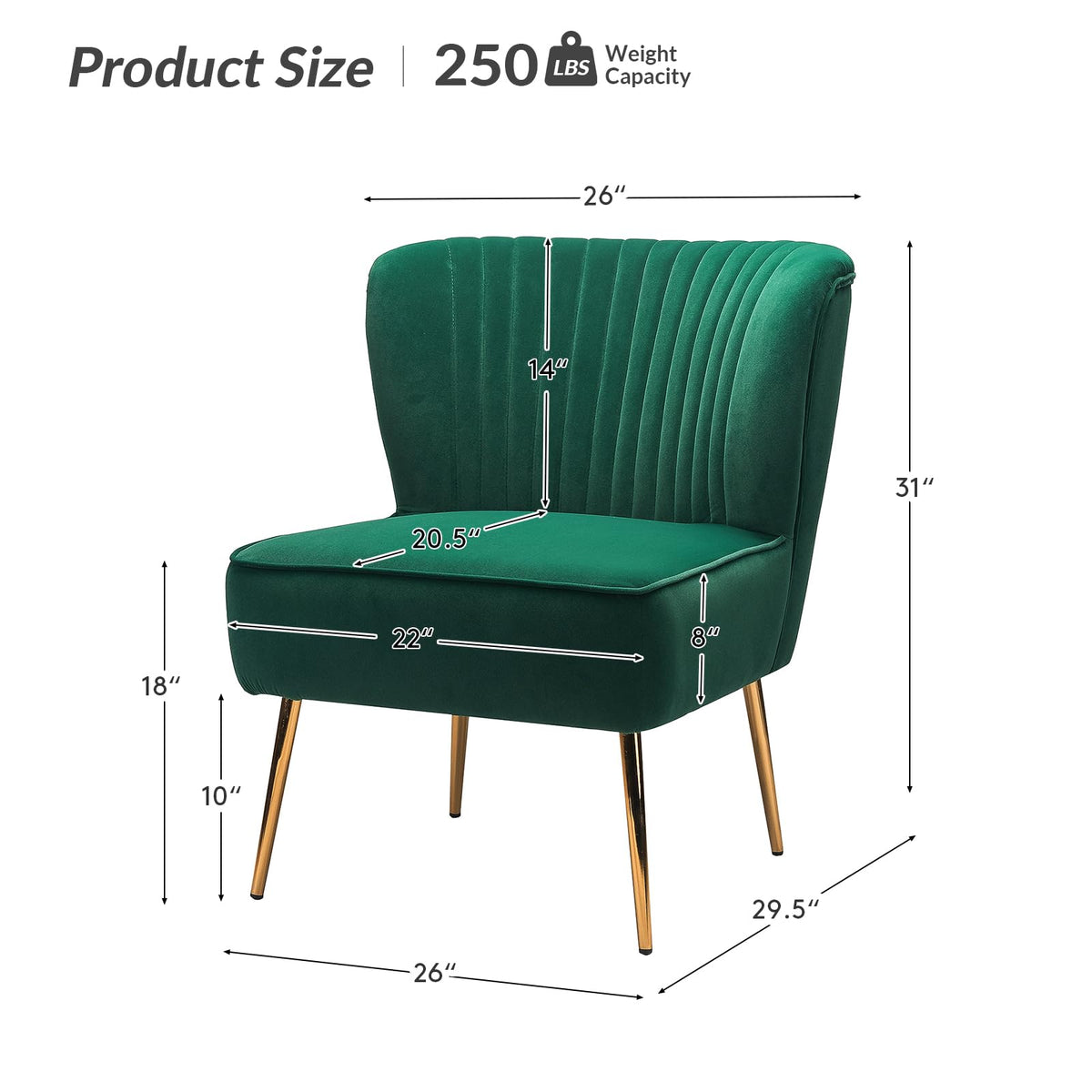 Velvet Accent Chair Set of 2 Green Z98591