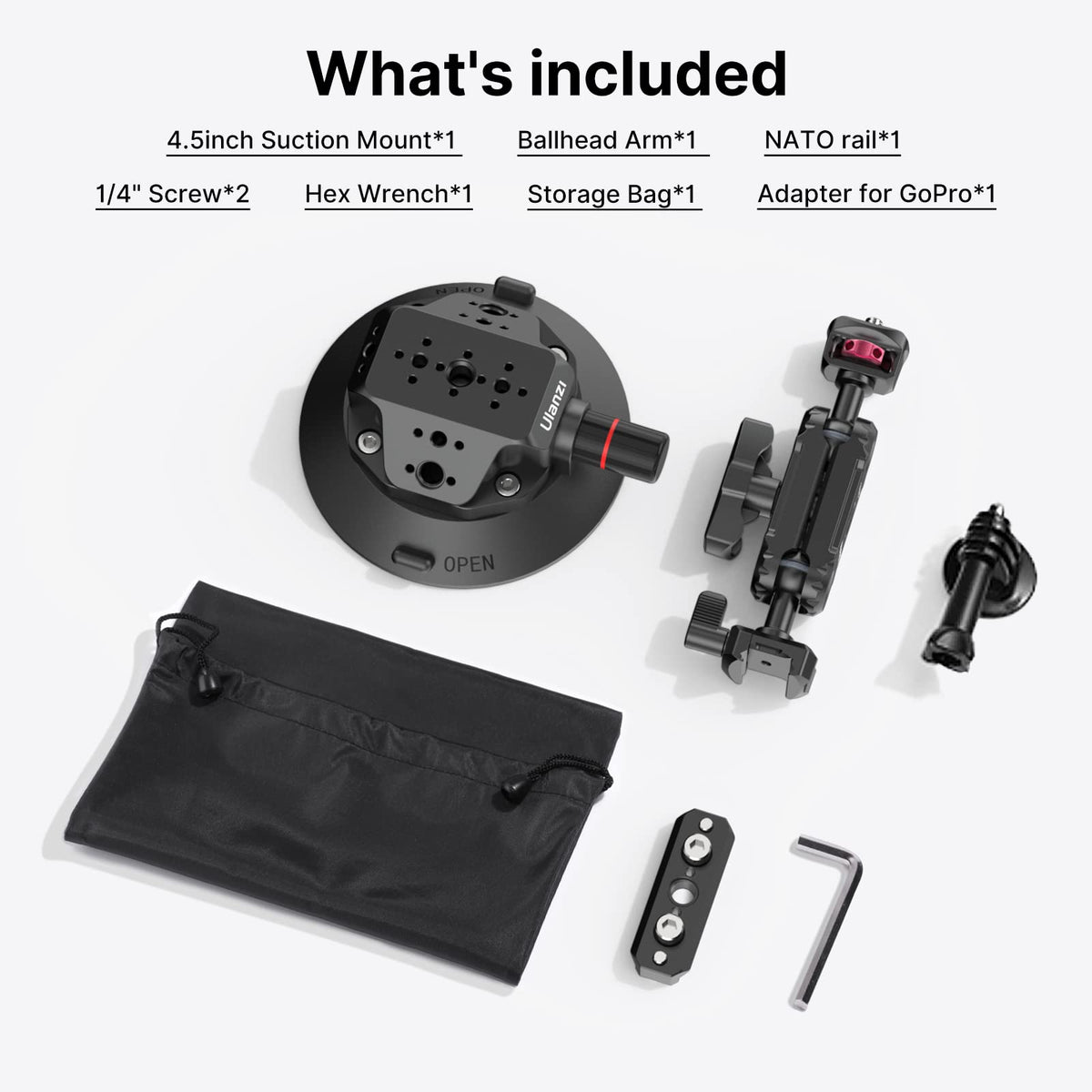 Suction Mount 4.5'' Magic Arm Bracket for DSLR Cameras M407