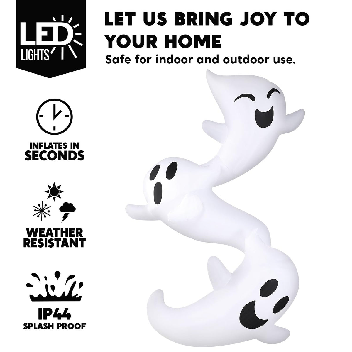 8ft Light Up Inflatable Ghosts W992