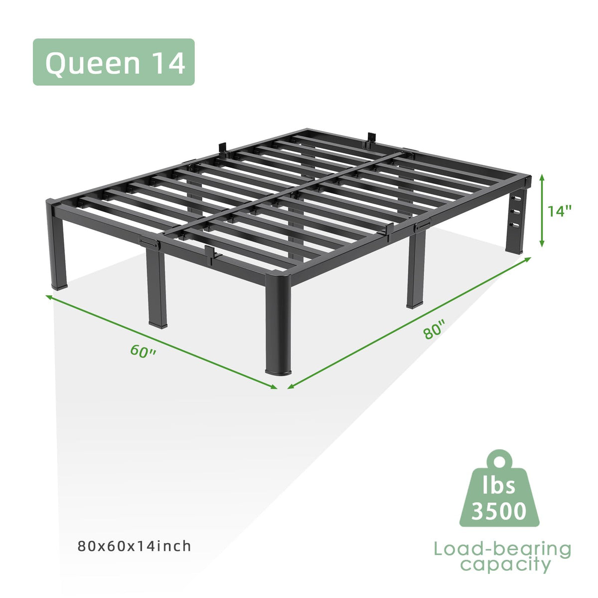 Queen 14 Inch Steel Platform Bed Frame B702347