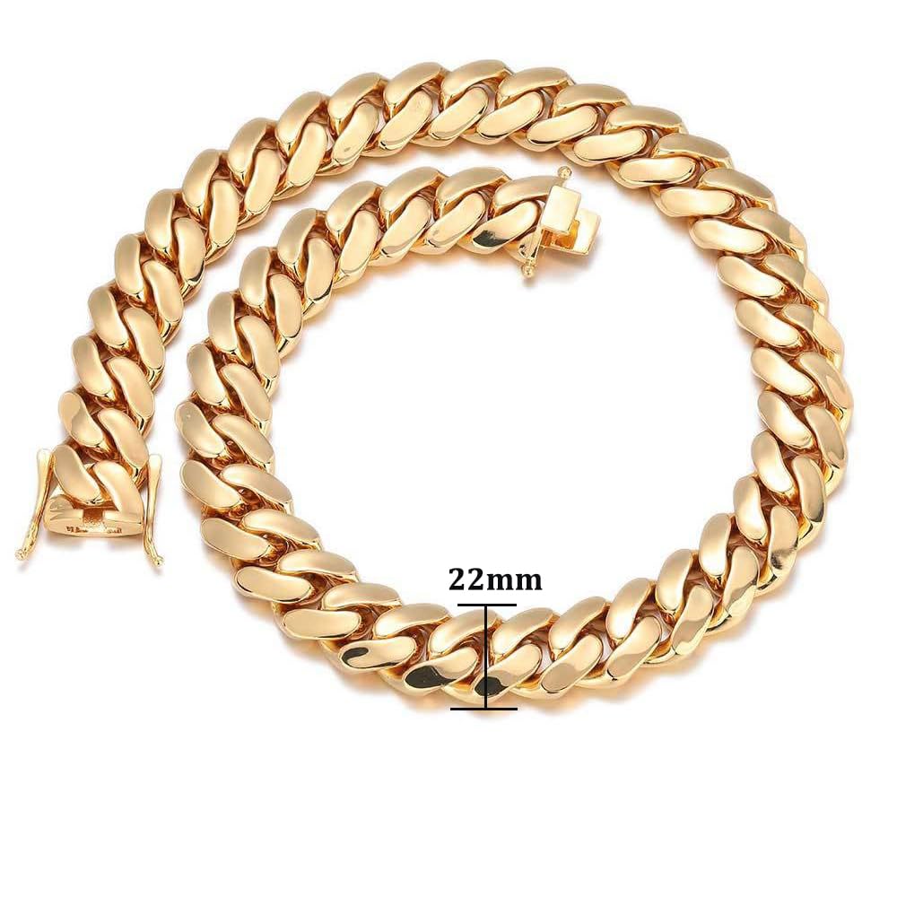 Stainless Steel Cuban Link Chain Necklace J5055