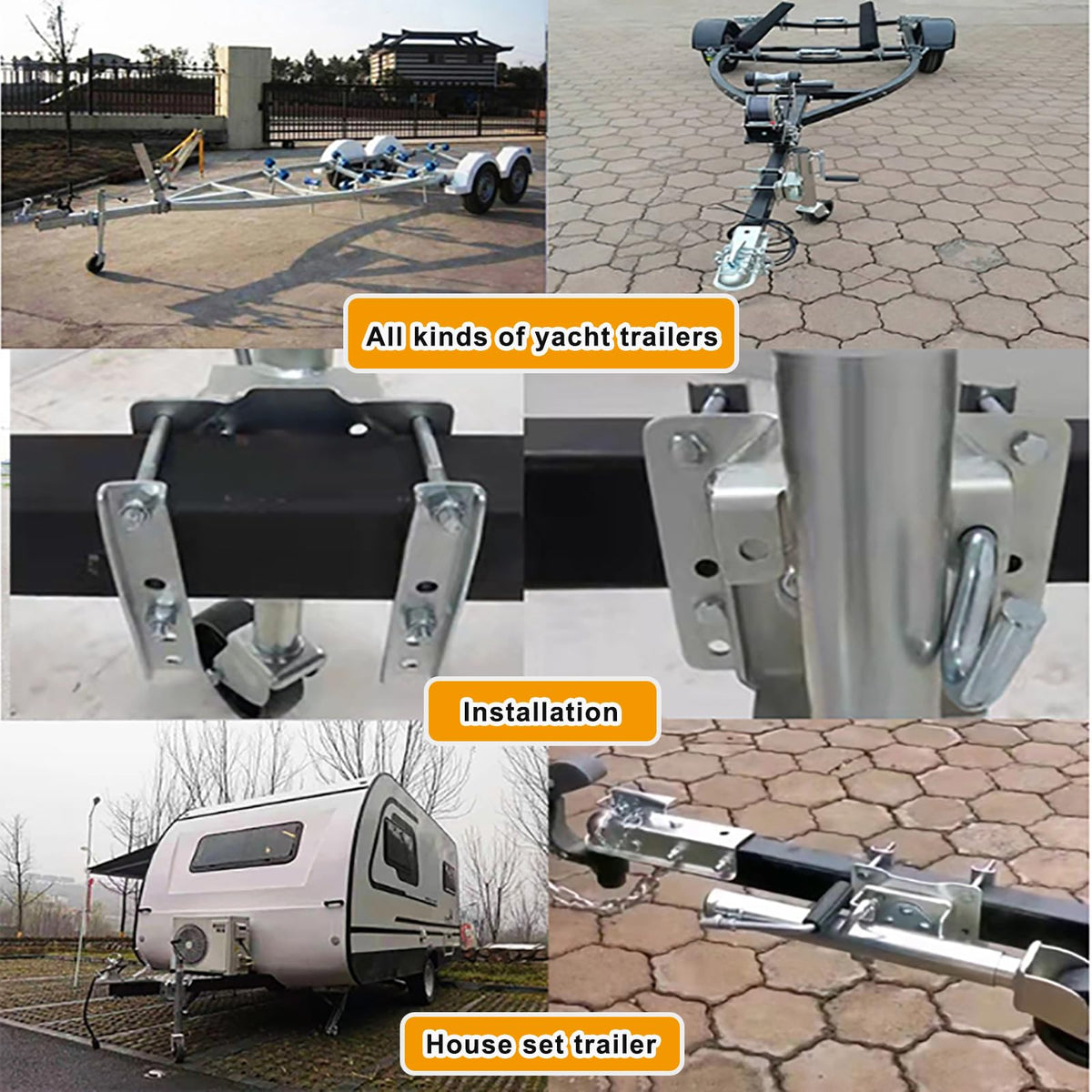 Heavy Duty Boat Trailer Jack with Dual Wheels, 2000lb Capacity, Side-Wind Crank, Swivel Design, Frosted Black Finish B512