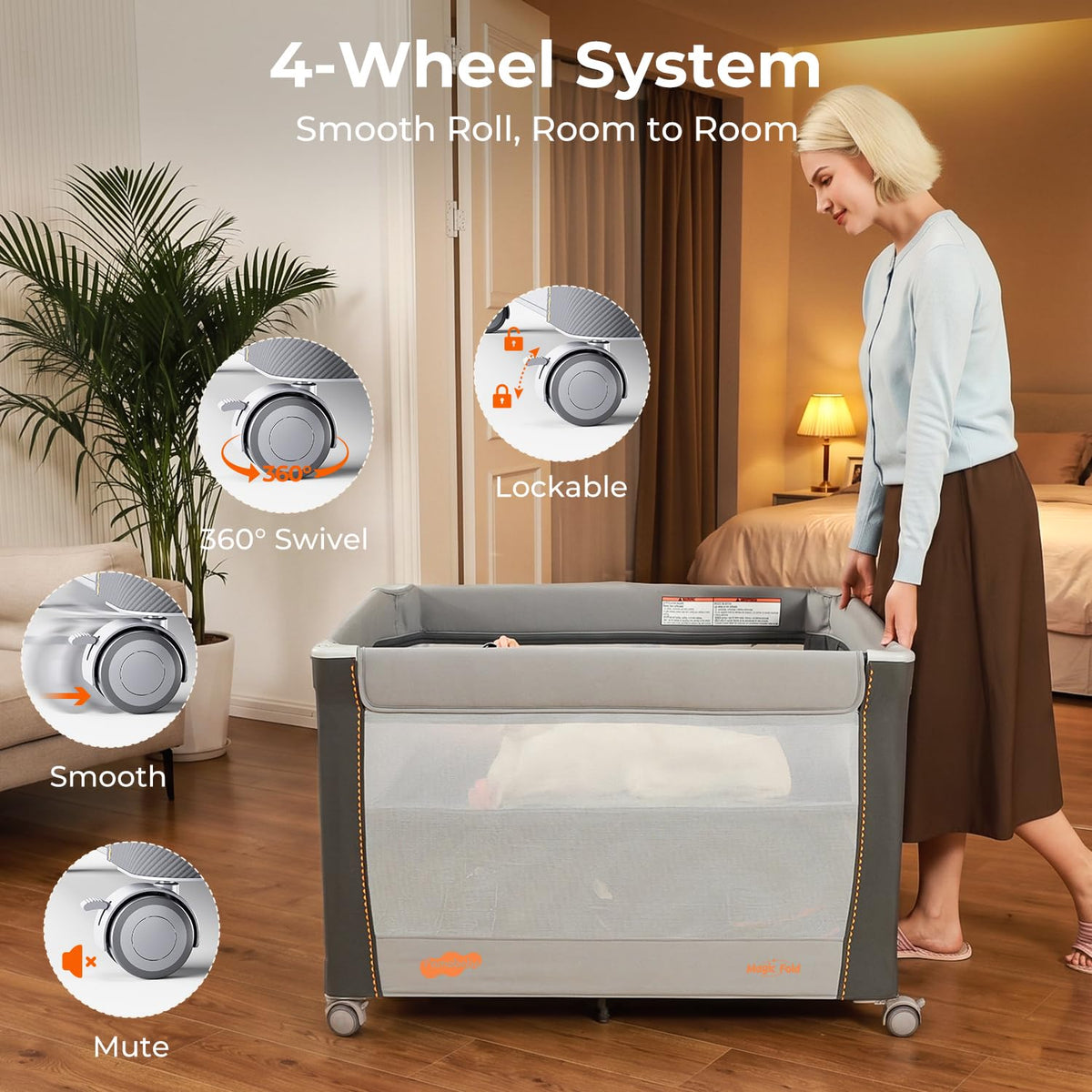 3-in-1 Pack and Play with Bassinet & Changing Table O349