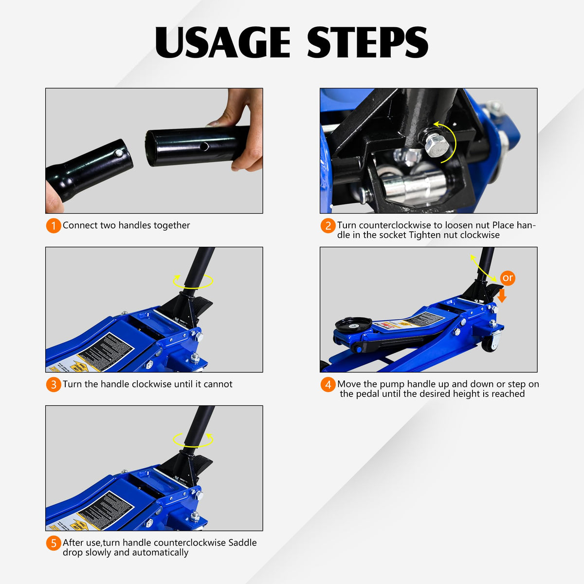 3 Ton Hydraulic Floor Jack with Foot Pedal K641607