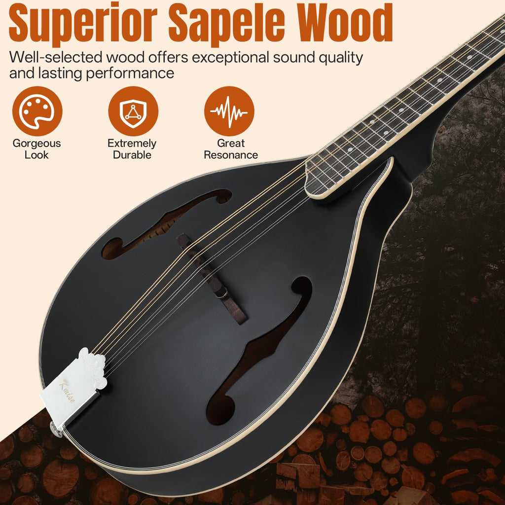 8 String A Style Acoustic Mandolin Kit with Tuner Strap Gig Bag G464