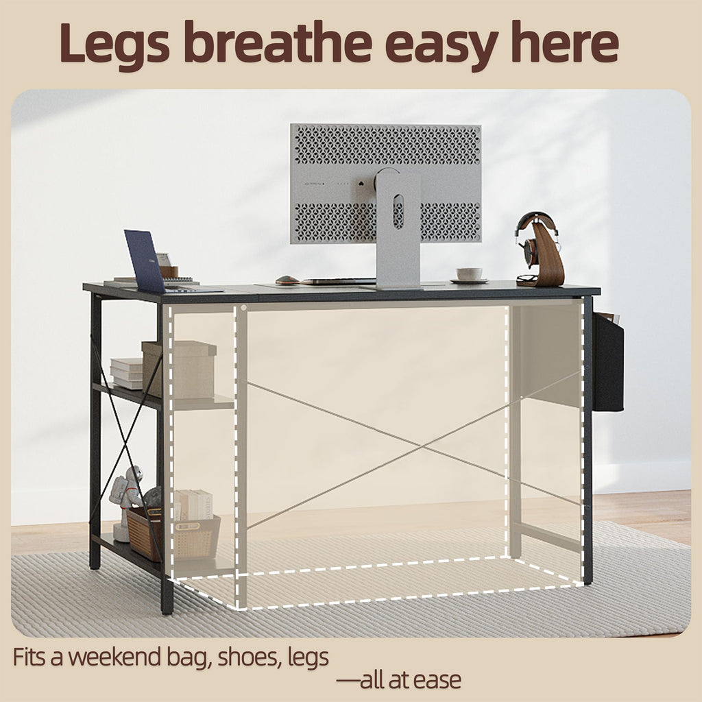 40 inch L Shaped Computer Desk with Power Outlets H43673