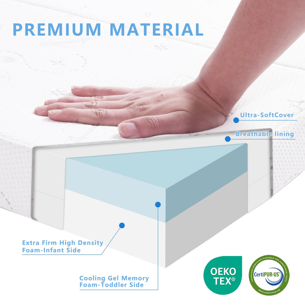 Trifold Pack and Play Mattress 38''x26'' with Washable Cover and Travel Bag N381