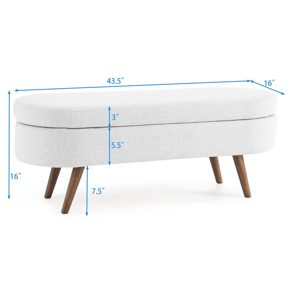 Green Oval Storage Ottoman Bench F246560
