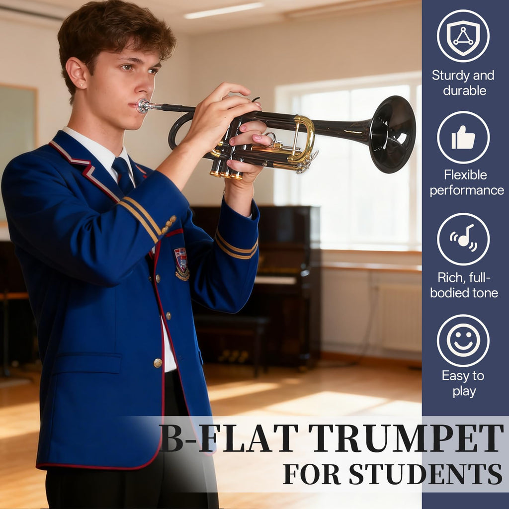 Bb Standard Trumpet with Case, Mouthpiece, Mute, Cleaning Kit A6275