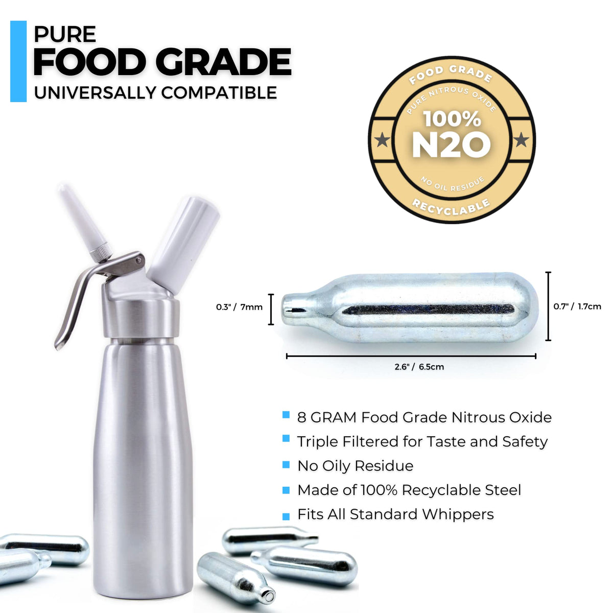 Culinary Grade Whipped Cream Chargers 10pk G49928
