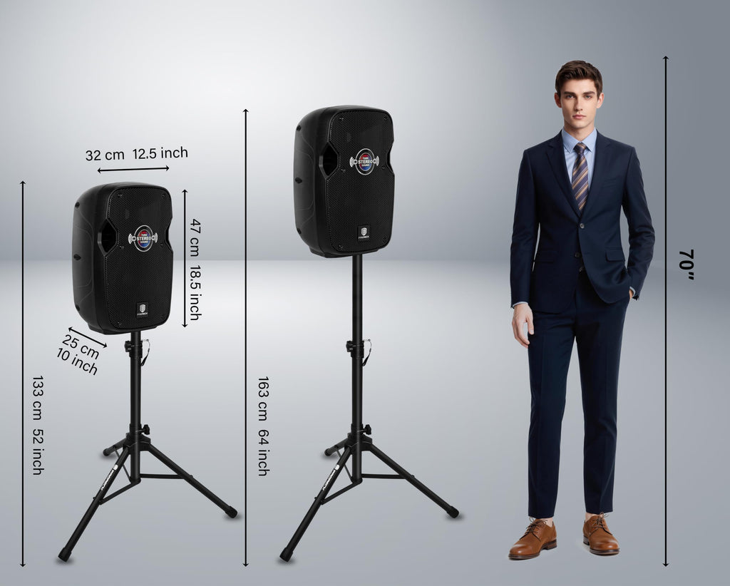 10-Inch Bluetooth PA Speaker System with Wired Microphone X7476