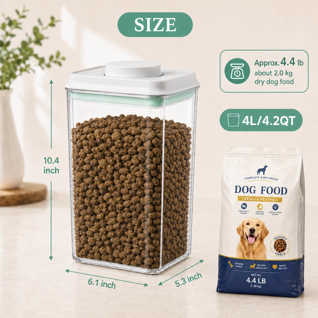 Airtight Pet Food Storage Container 4.2Qt with Lid and Scoop D955750