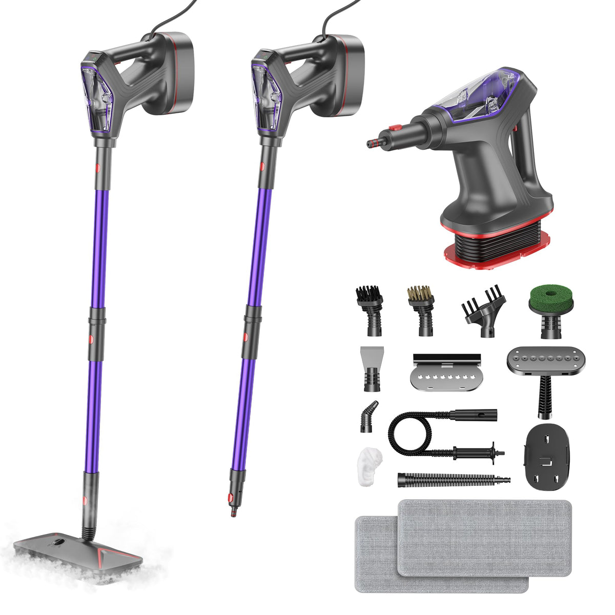 Heavy Duty All-in-One Steam Mop with Detachable Handheld Steamer A63677