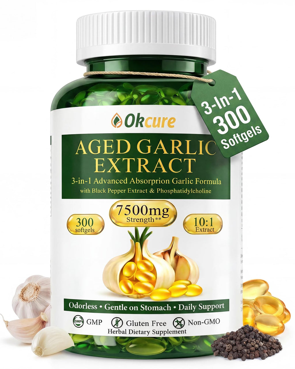 Odorless Garlic Supplement 300 Softgels Q4479