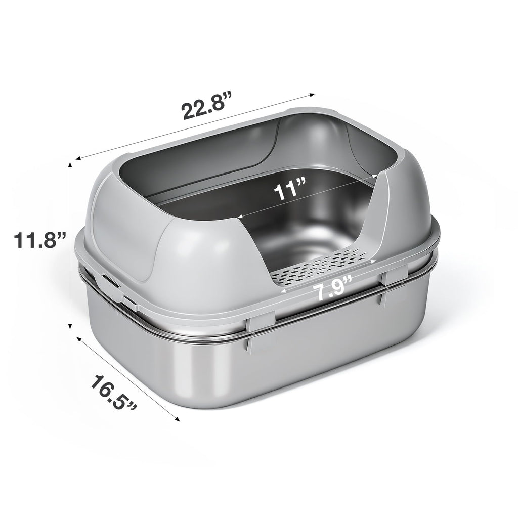 Stainless Steel Sifting Cat Litter Box H3807