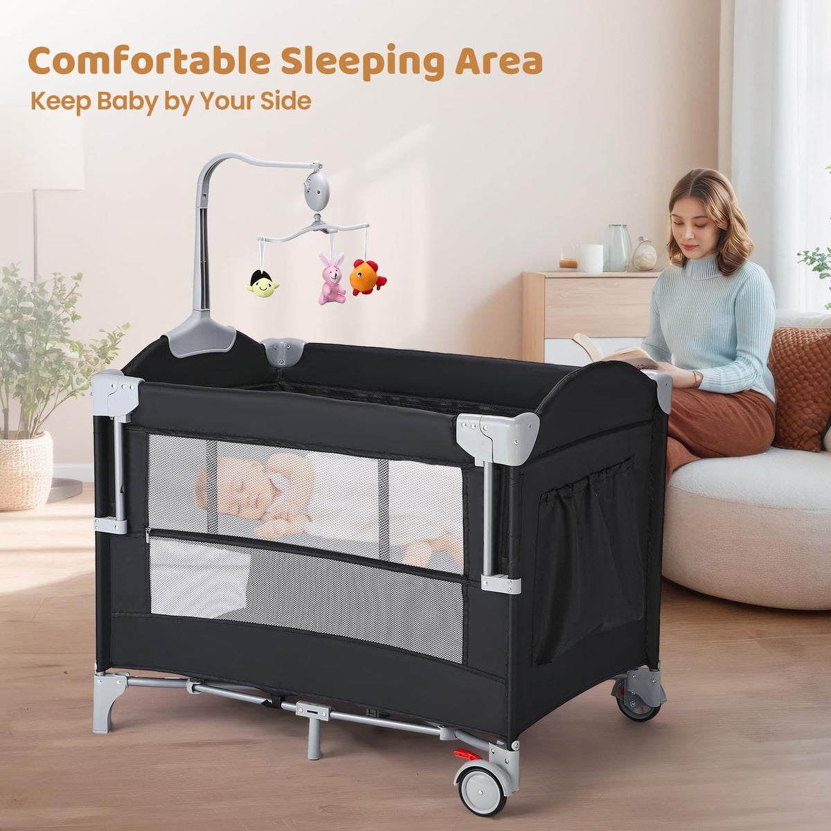 5-in-1 Pack and Play with Bassinet and Changing Table P4129