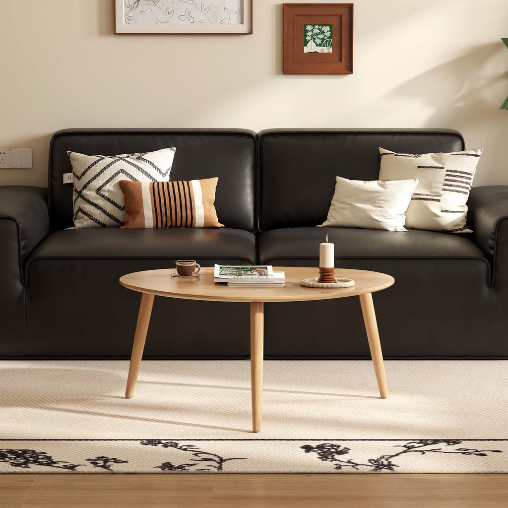 Small Oval Solid Wood Coffee Table A428291