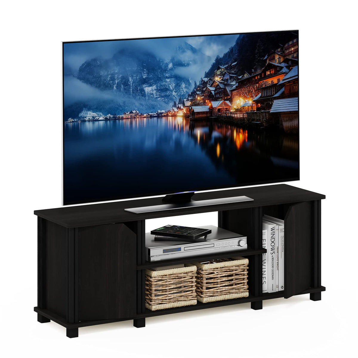 3-Tier TV Stand with Door Cabinets Z378745