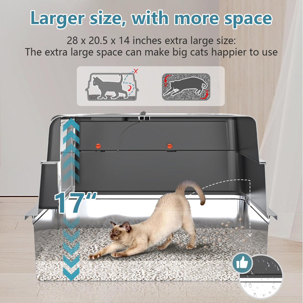 XXXL Stainless Steel Covered Litter Box L3077