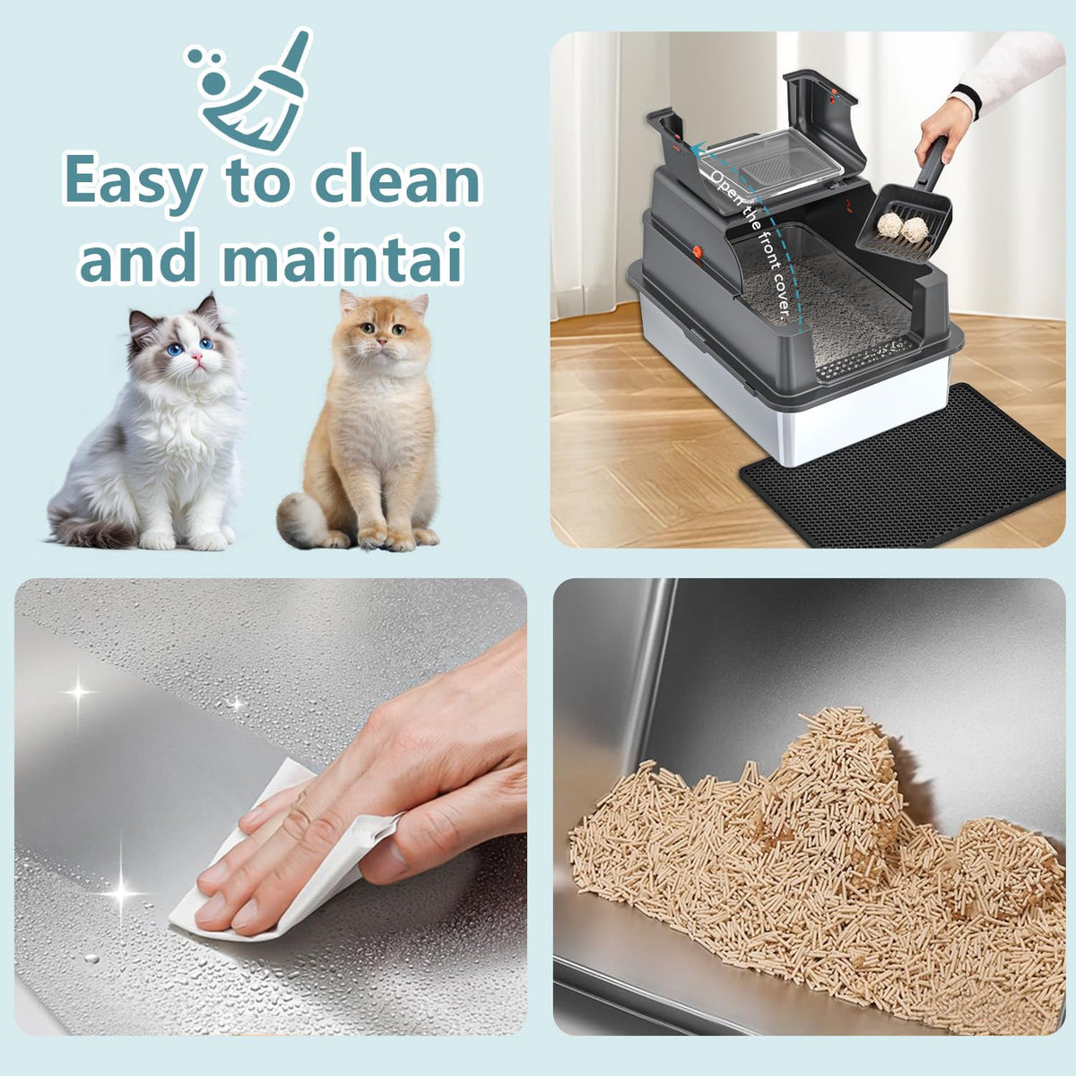 XXXL Stainless Steel Covered Litter Box L3077