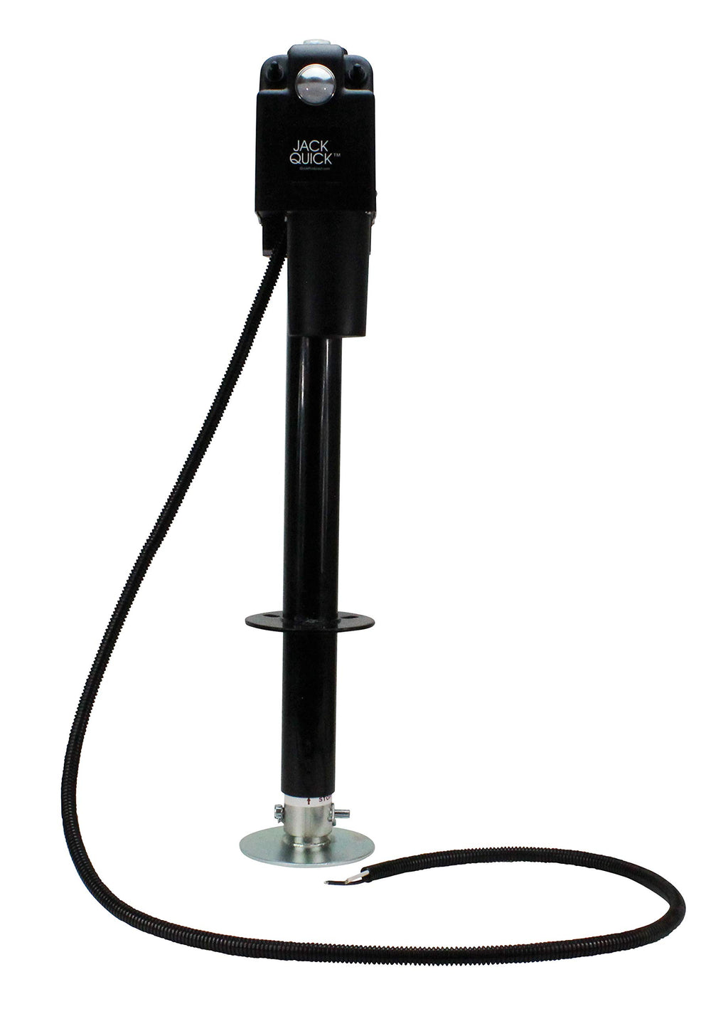 Electric A-Frame Tongue Jack with LED Work Light and Ground Wiring, 3,650 lbs. Capacity, Black Q723