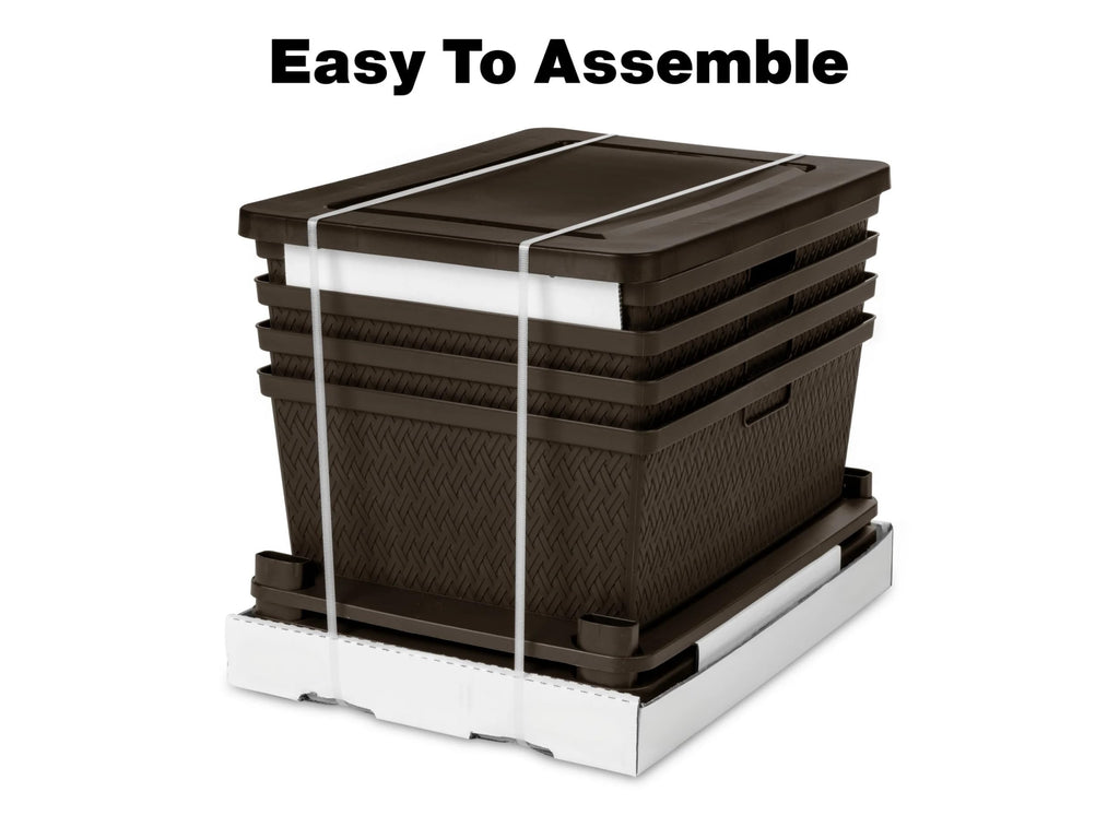 Brown 4 Drawer Plastic Storage Dresser S25214