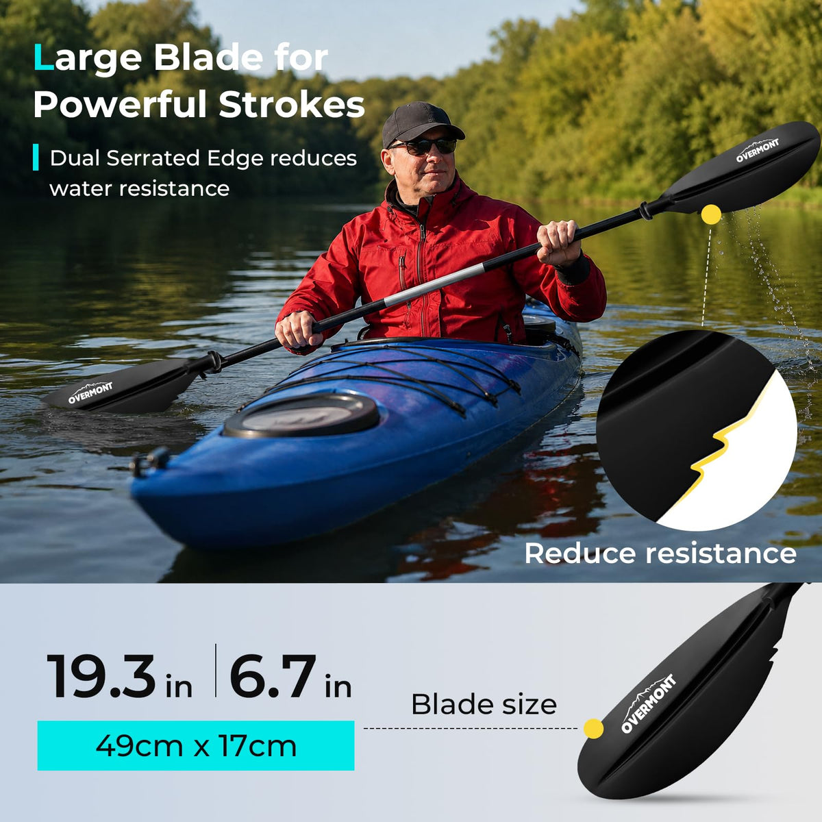 Heavy Duty Aluminum Alloy Kayak Paddles with Leash J68373